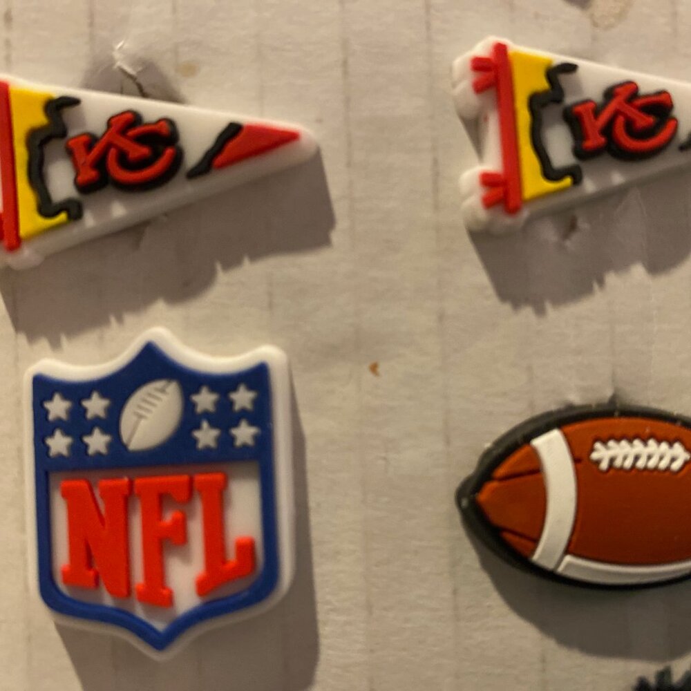 KANSAS CITY CHIEFS NFL SET OF 4 SHOE CHARMS FOR CROCS